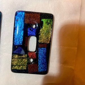 Fused glass art: single light switch cover